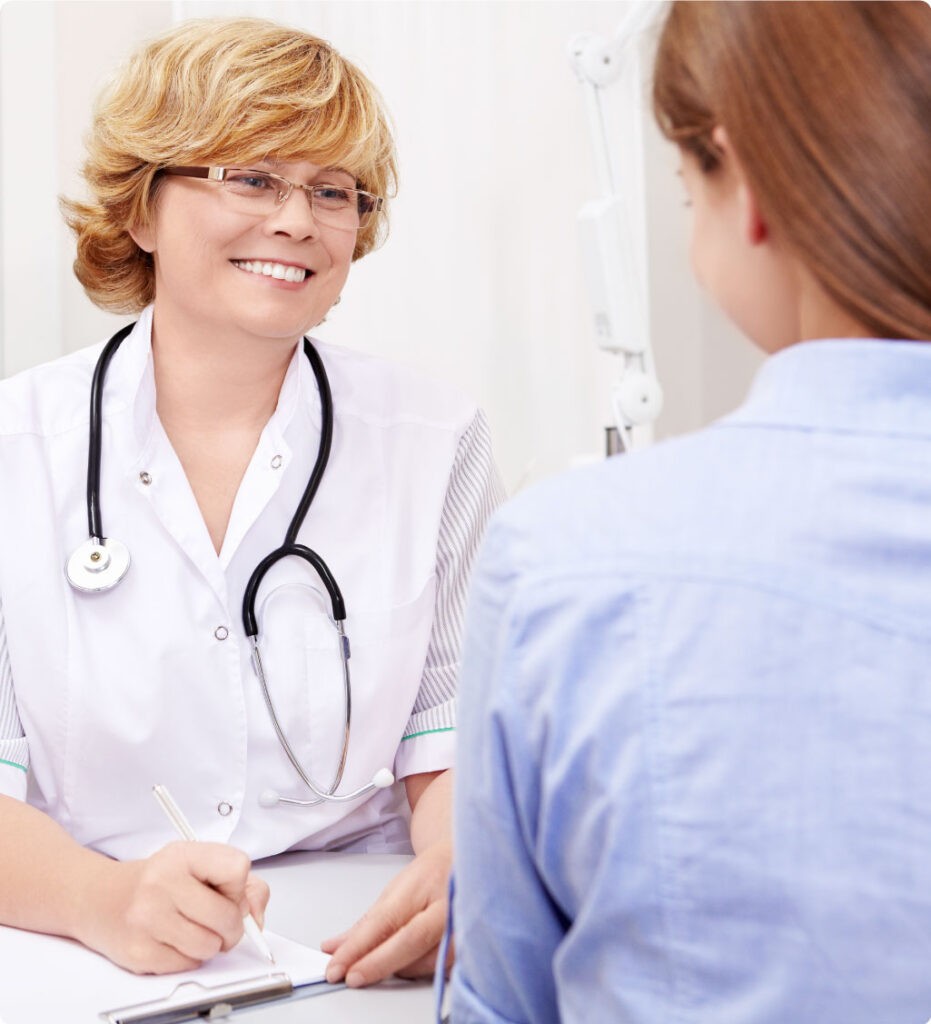 Healthcare provider reviewing patient support analytics