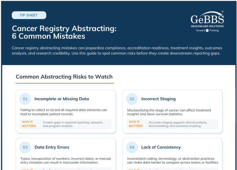 Cancer Registry Abstracting: 6 Common Mistakes tip sheet